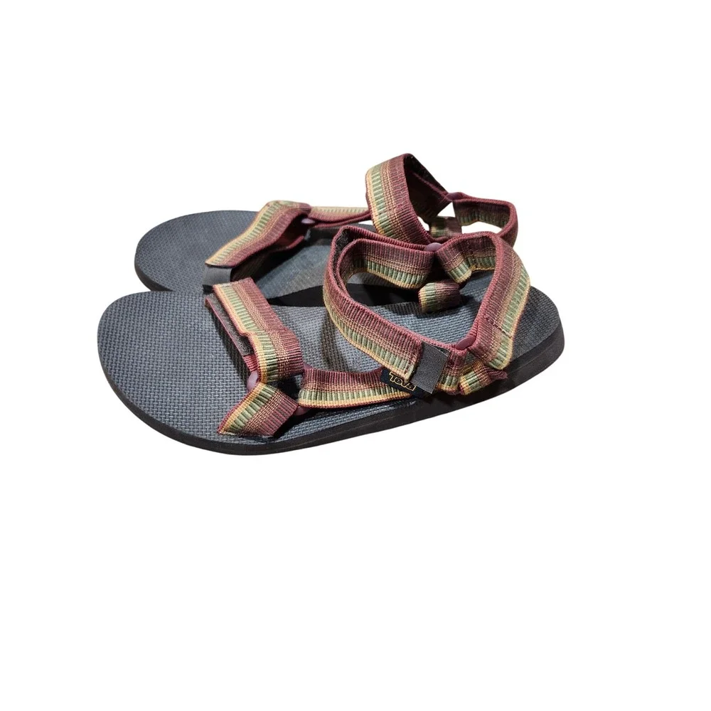 Teva Original Universal Sandals Mens 10 earth tone Multi Color Striped 1004006